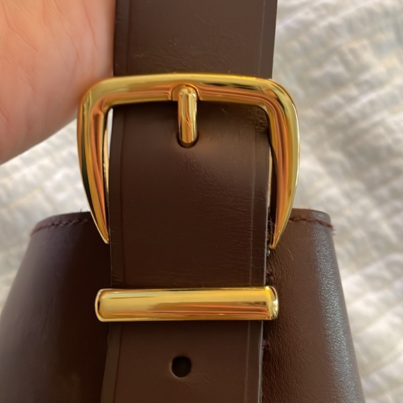 Madewell chocolate raisin brown leather essential bucket tote bag - Picture 10 of 14